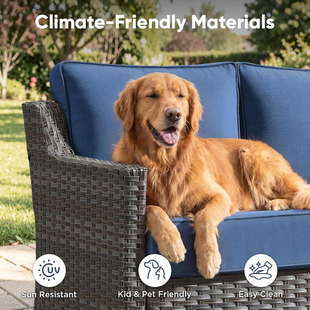 Luxury Outdoor Swivel Rocker Patio Chairs-3 Piece Wicker Patio Rocking Chairs...