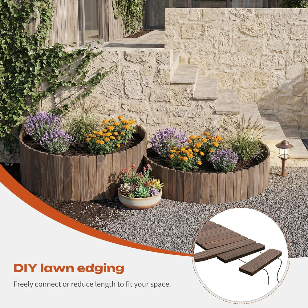 GHWIE Garden Edging Border Garden Fence Wood Fence Border for Yard Patio Path...