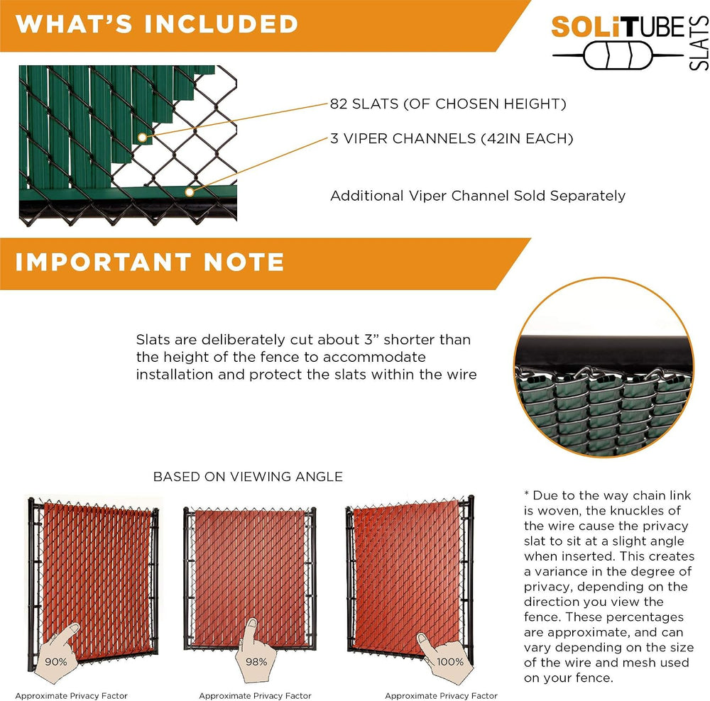 Proudly Made in THE USA! - SoliTube Slat Privacy Inserts for Chain-Link Fence...