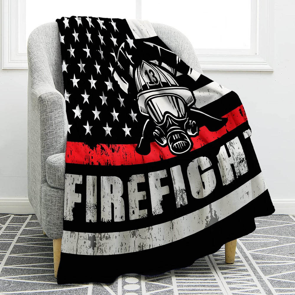 Jekeno Fire Firefighter Blanket Gifts Plush Throw 60"x80"