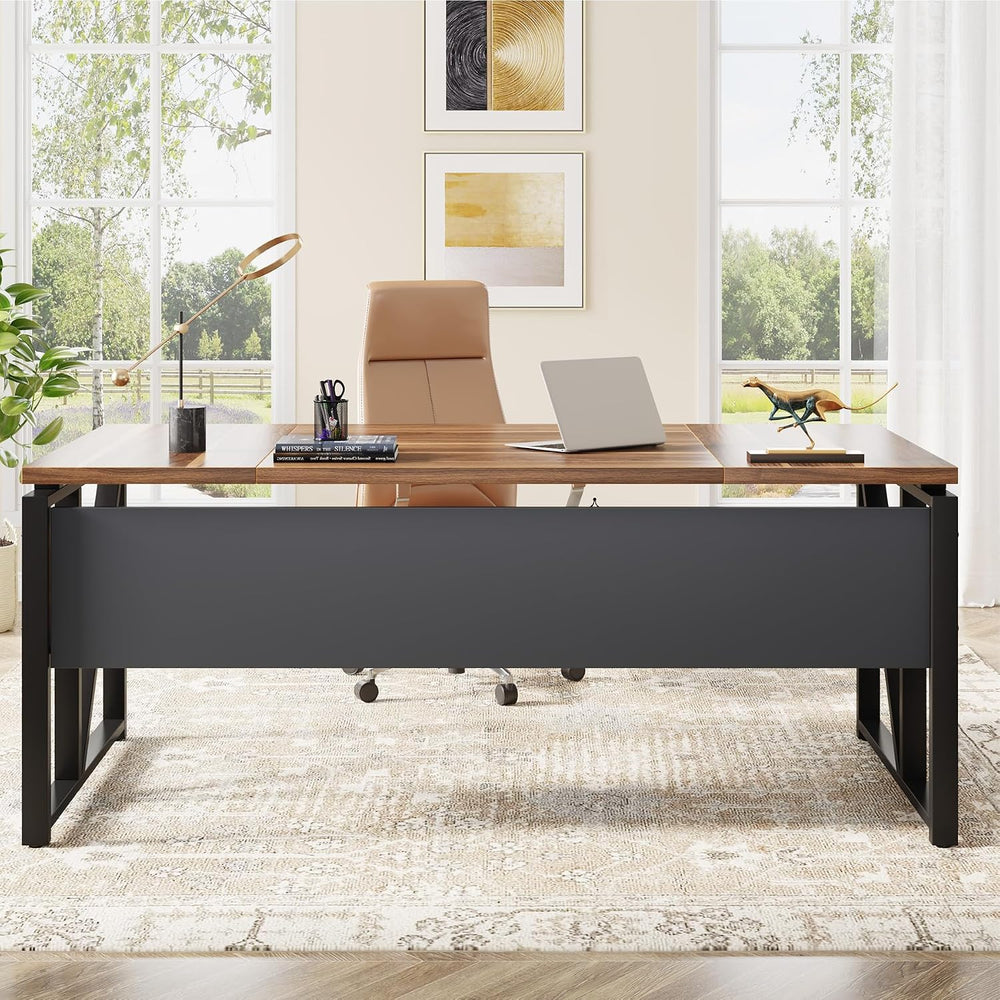 Tribesigns 63 inches Computer Desk with Bottom Storage Shelf Home Office Desk...