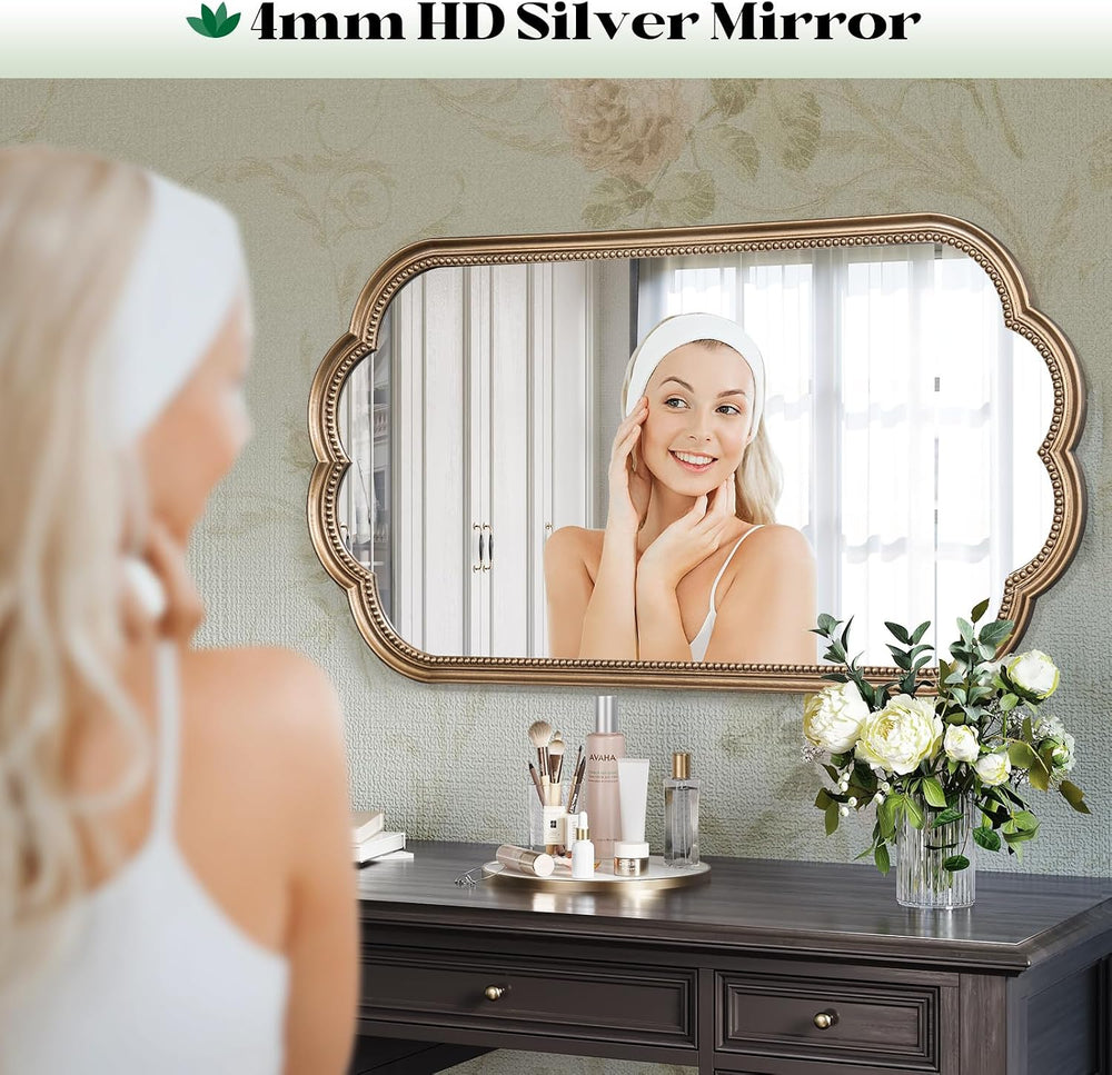 Scalloped Mirror for Bathroom, 23" x 42" Dining Room Mirrors for Wall