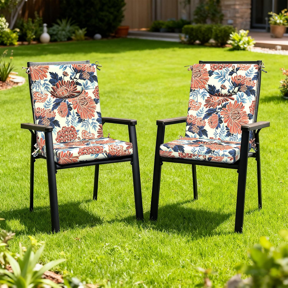 DYTXIII Outdoor High Back Chair Cushions Set of 2, 44x20 in Water Repellent P...