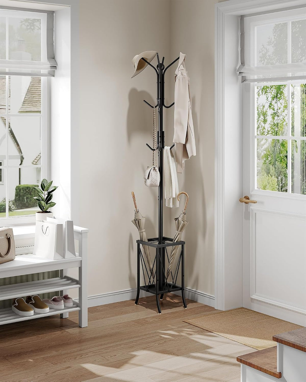 CHOEZON Coat Rack Freestanding, Coat Rack with Umbrella Holder, Entryway Hang...