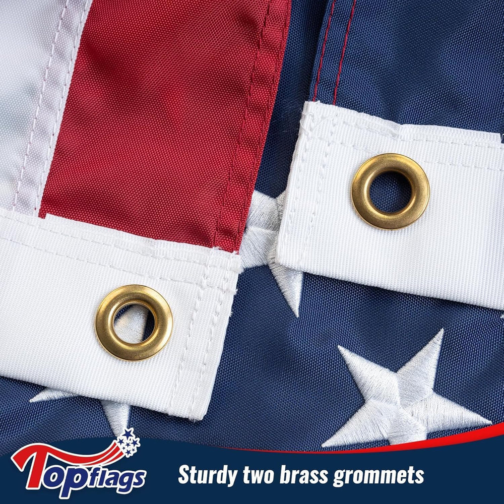 TOPFLAGS American Flag for Outside 8x12 Ft Embroidered Stars US Flags