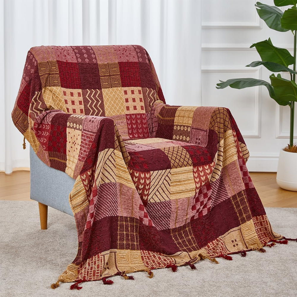 amorus Boho Throw Blanket, Sofa Blankets for Couch (M，60 * 75inch)
