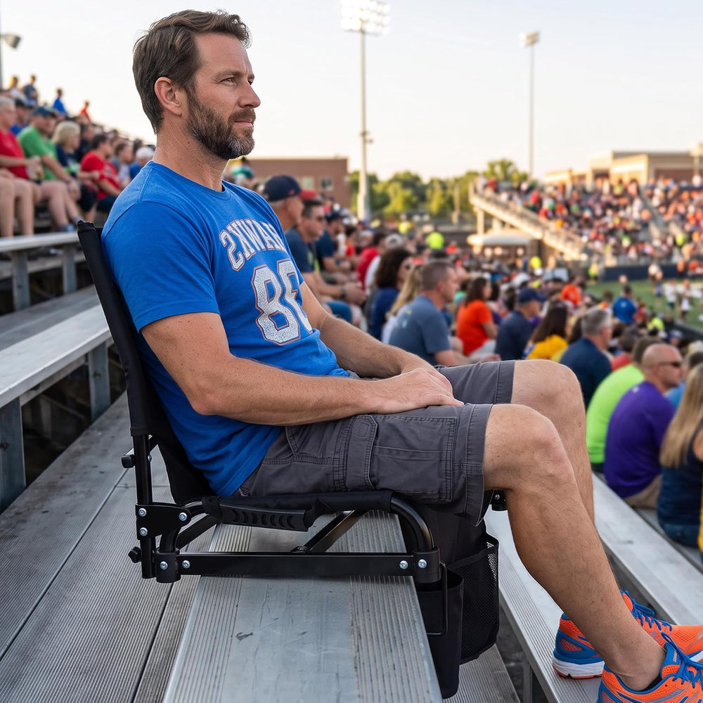 SereneLife Stadium Seats with Back Support, Padded Bleacher Chair with Backre...