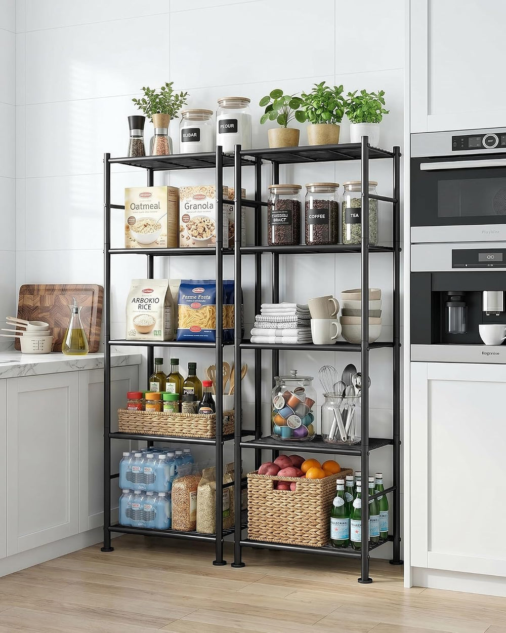 Sakugi 2-Pack 5-Tier Metal Storage Shelves, 18.4"x12.6"x57.4",...