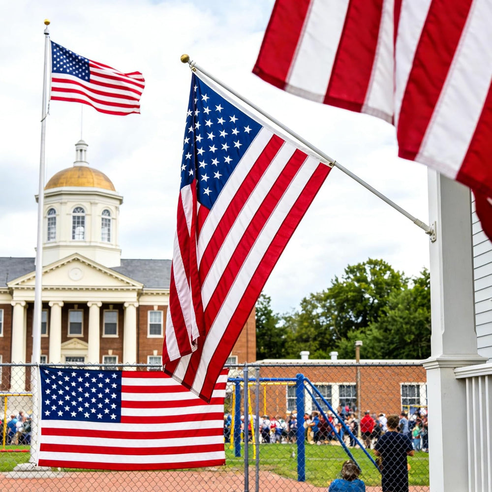 Made in USA American Flag 4x6Ft, Heavy Duty Nylon Outdoor Flag, Durable Const...