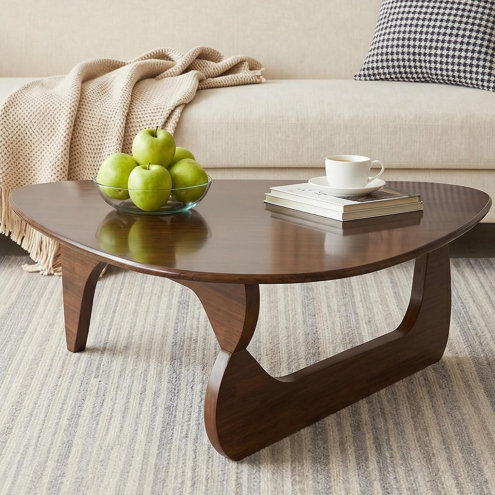 34" Coffee Table for Living Room Mid Century Modern Center Table with So...