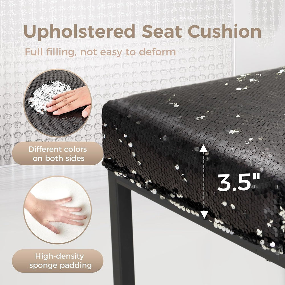MAISON ARTS 24 Inch Counter Height Bar Stools Set of 2, Sequin