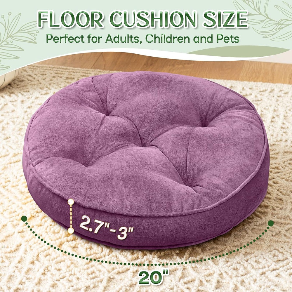 1 MIDDLE ONE Floor Pillow Set of 2, Memory Foam Meditation Cushion, Floor Cus...