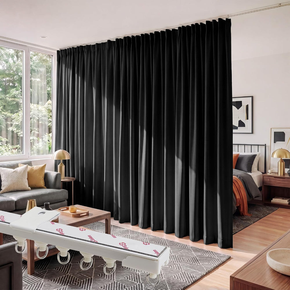 RYB HOME Room Divider Curtain with Straight Ceiling Track for Bedroom