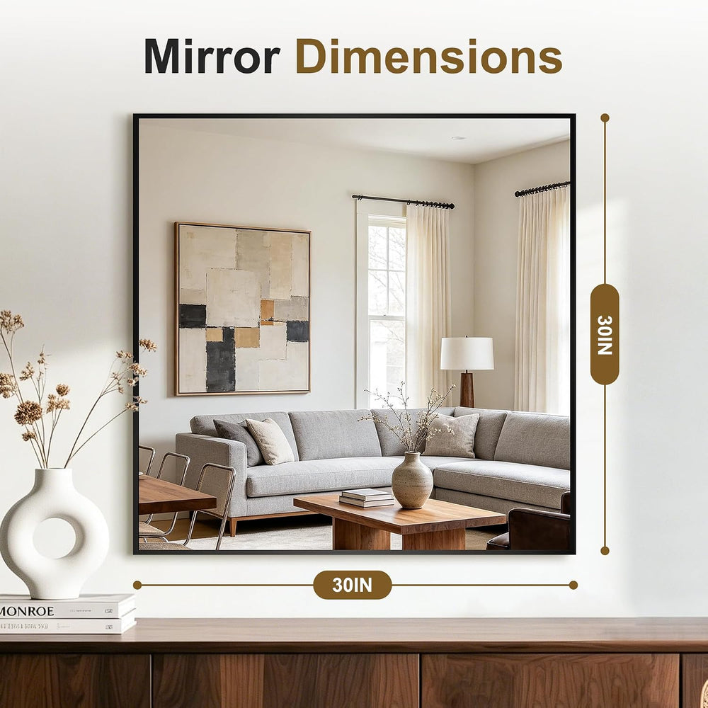 Bathroom Vanity Mirrors for Over Sink, 2 Pack 30"x30" Black Mirrors