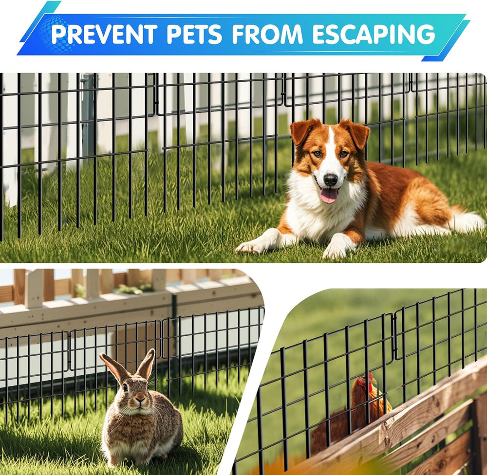 26 Panels No Dig Fence, 28ft(L) x 17in(H) Dog Digging Fencing Barrier, 1.2in ...