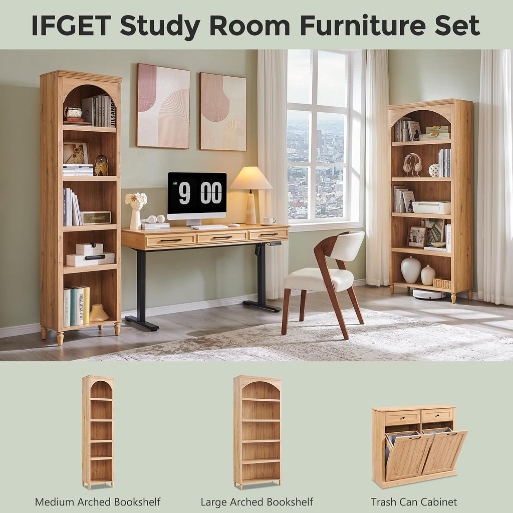 ifget 76" tall arched bookcase, farmhouse large arched, package contents
