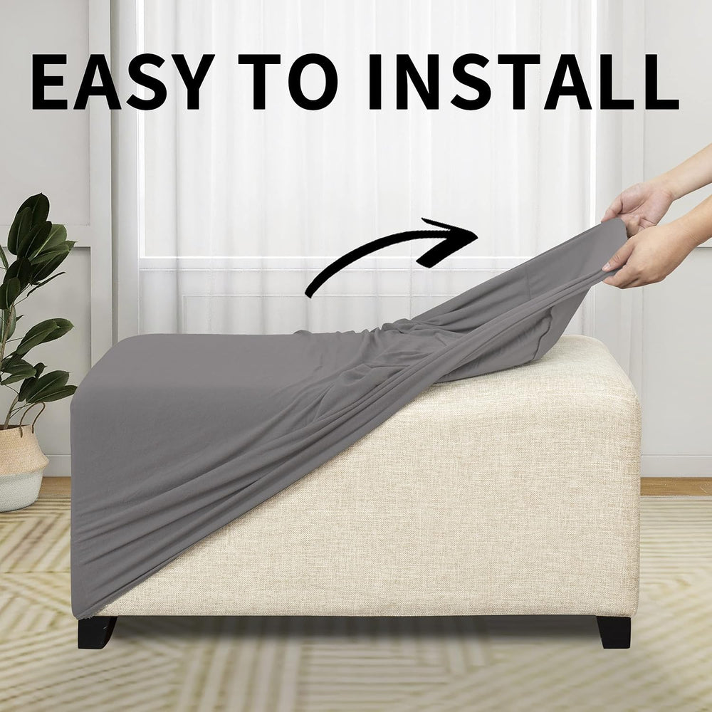 Easy-Going Waterproof Stretch X-Large Rectangle Ottoman Cover Footstool