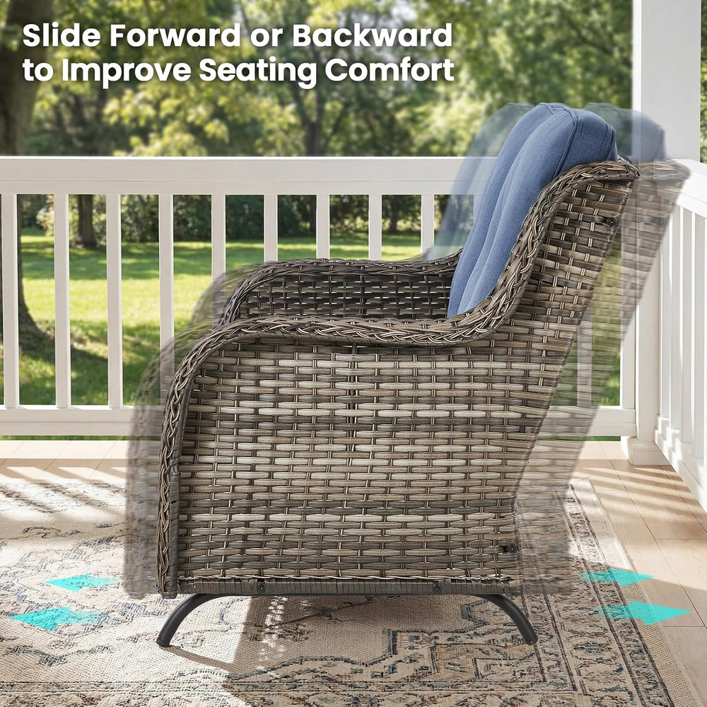 Patio Loveseat Sofa, Outdoor Wicker Loveseat with Luxury Thick Cushion, All-W...