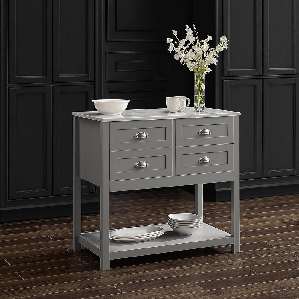 Crosley Furniture Connell Rolling Kitchen Island, Storage Drawers