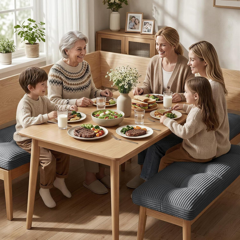 Breakfast Nook Cushion Set, 4 Pcs Comfortable Corduroy Nooks Bench Cushions, ...