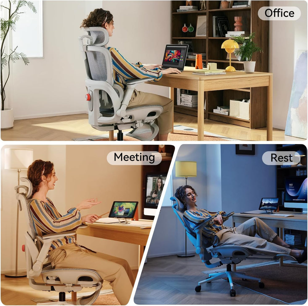 SIHOO B300 Pro Ergonomic Office Chair with Footrest, 4D Lumbar Support