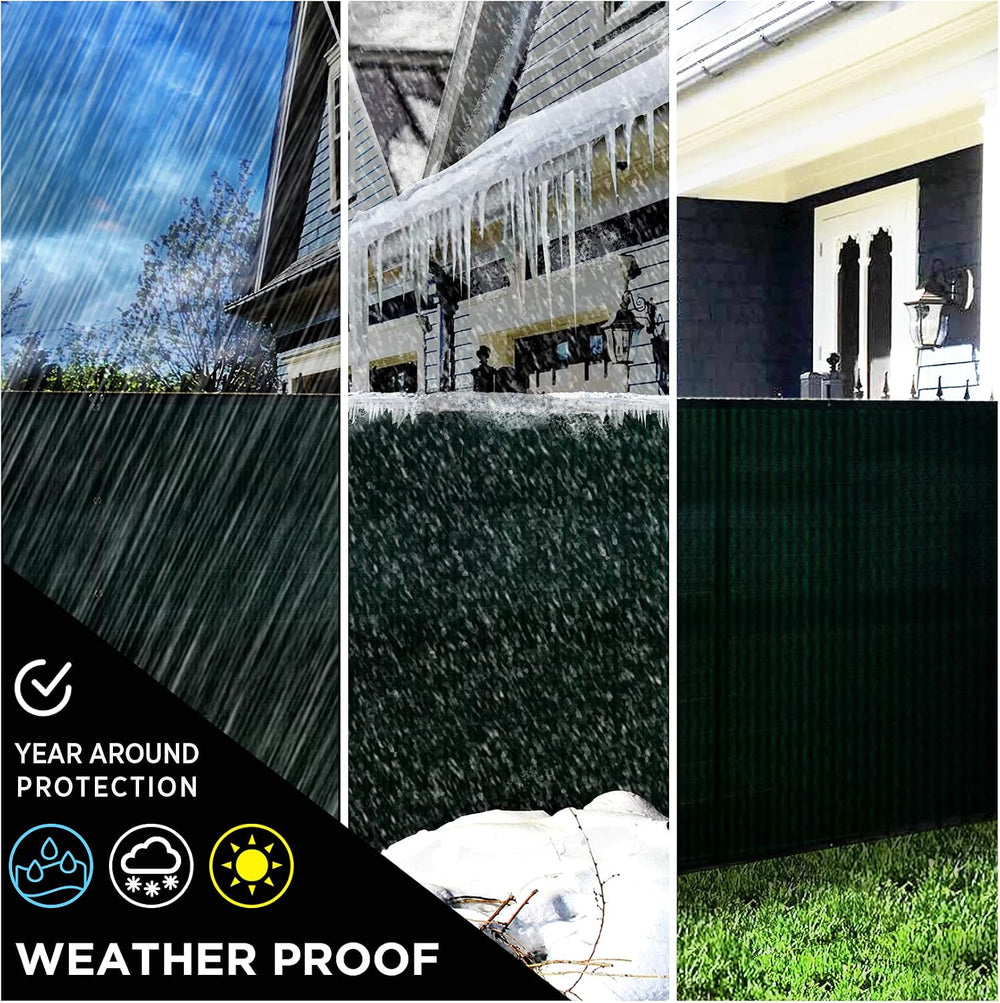 Chain Link Fence Privacy Screen 6'x100' Green, Windscreen Mesh Outdoor