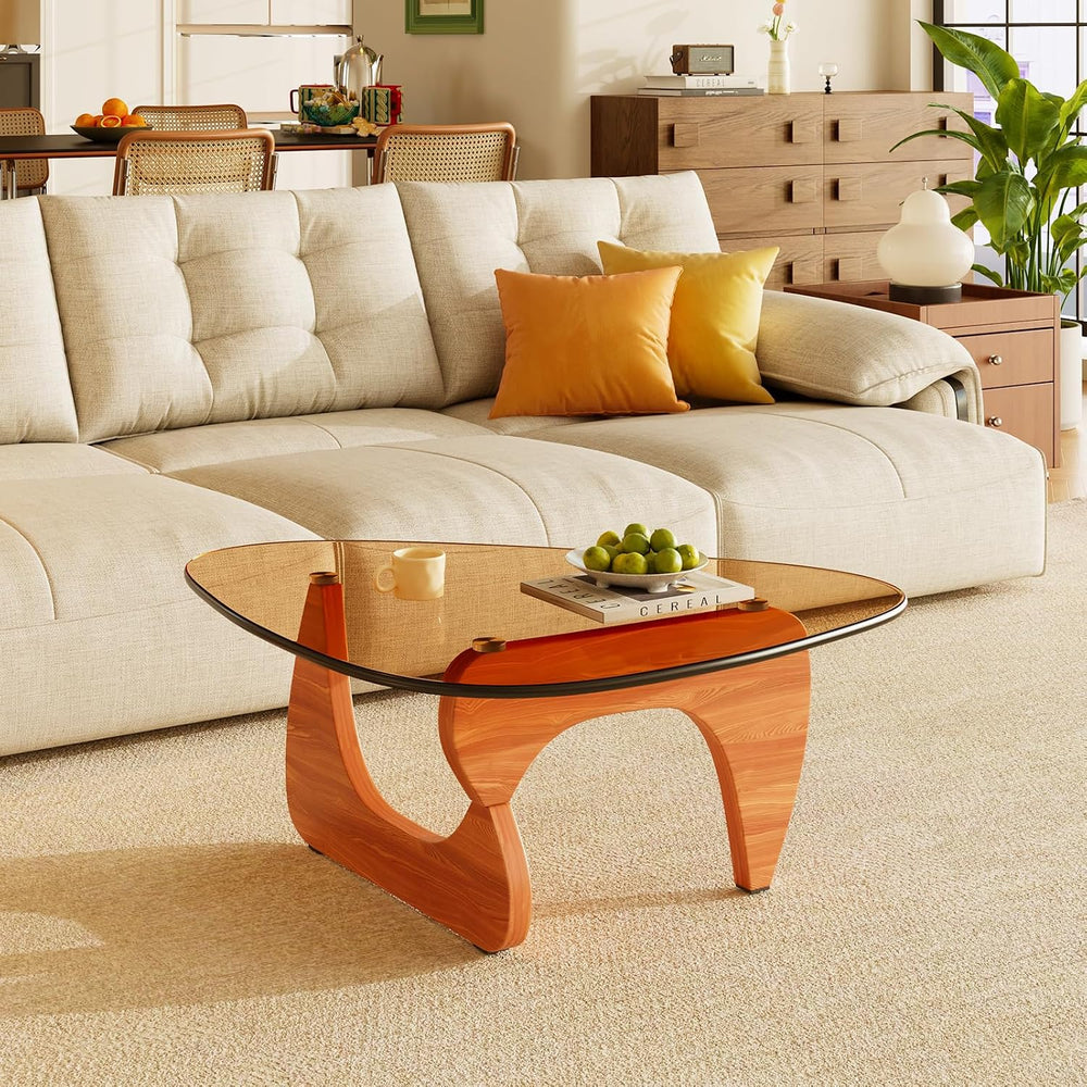 Coffee Tables Glass Small Farmhouse Coffee Table Mid-Century Modern Wood Cent...