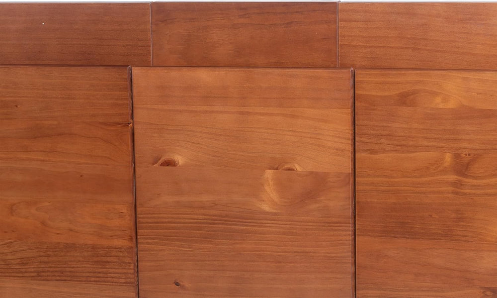 memomad Bali Slim Set: Bed + Flat Headboard, King Size, Caramel Brown
