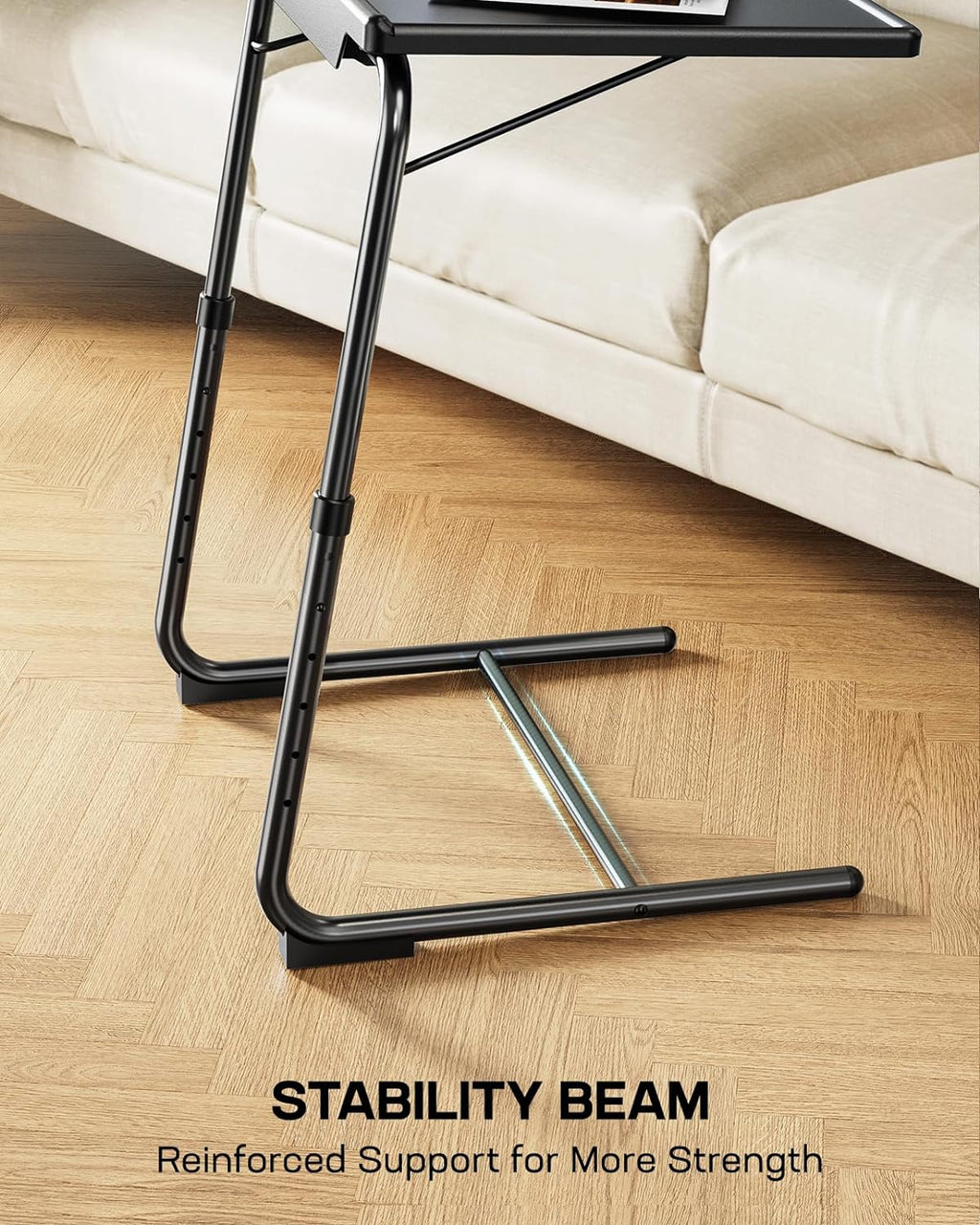 TV Tray - TV Table for Eating, Folding Table Trays with 6 Height & 3 Tilt Angle, TV Tray Table with Cup Holder, Dinner Tray for Eating or Working on Couch, Bed, Living Room, Home & Office