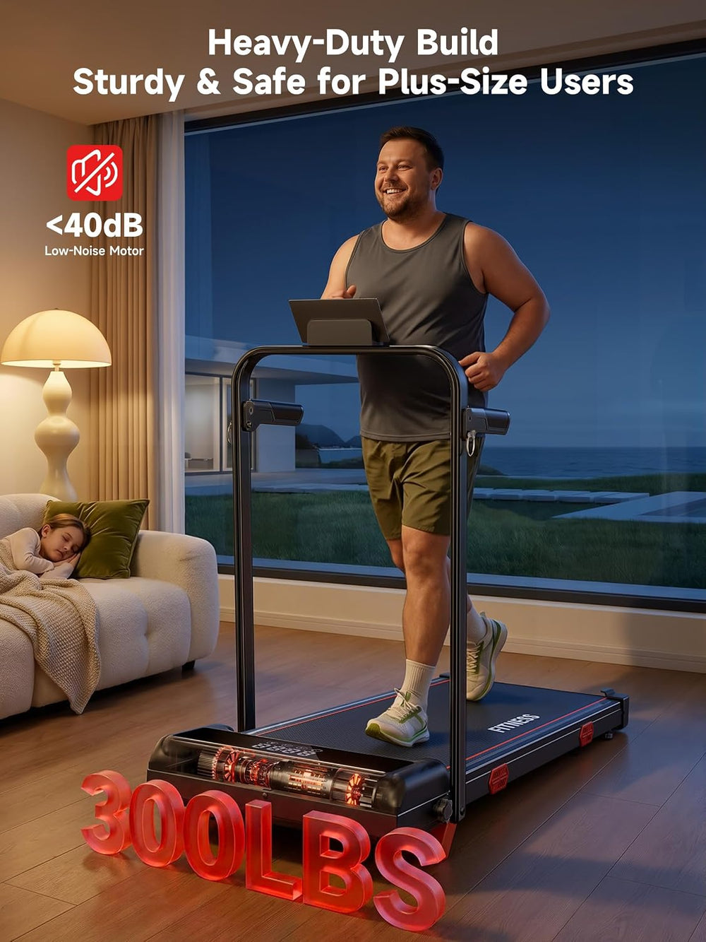 RHYTHM FUN 16% Incline Walking Pad Treadmill with Handles, 6.2MPH, Foldable
