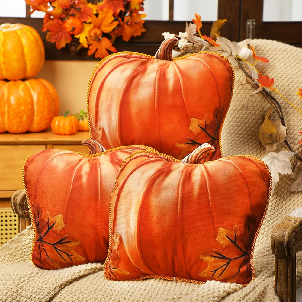 Yousoontic 3pcs Fall Shaped Throw Pillow 12"thanksgiving Pillow with Insert
