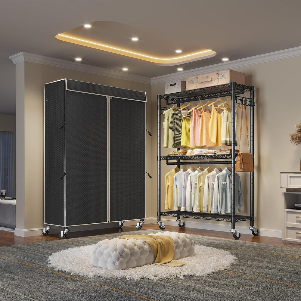 VIPEK R2C Rolling Clothing Rack Covered Portable Closet for Hanging Clothes