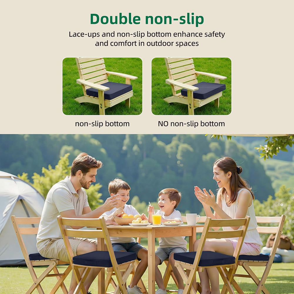Detiblue Outdoor Chair Cushion Set, 20x20Inch Patio Seat Pads(Deep Blue)