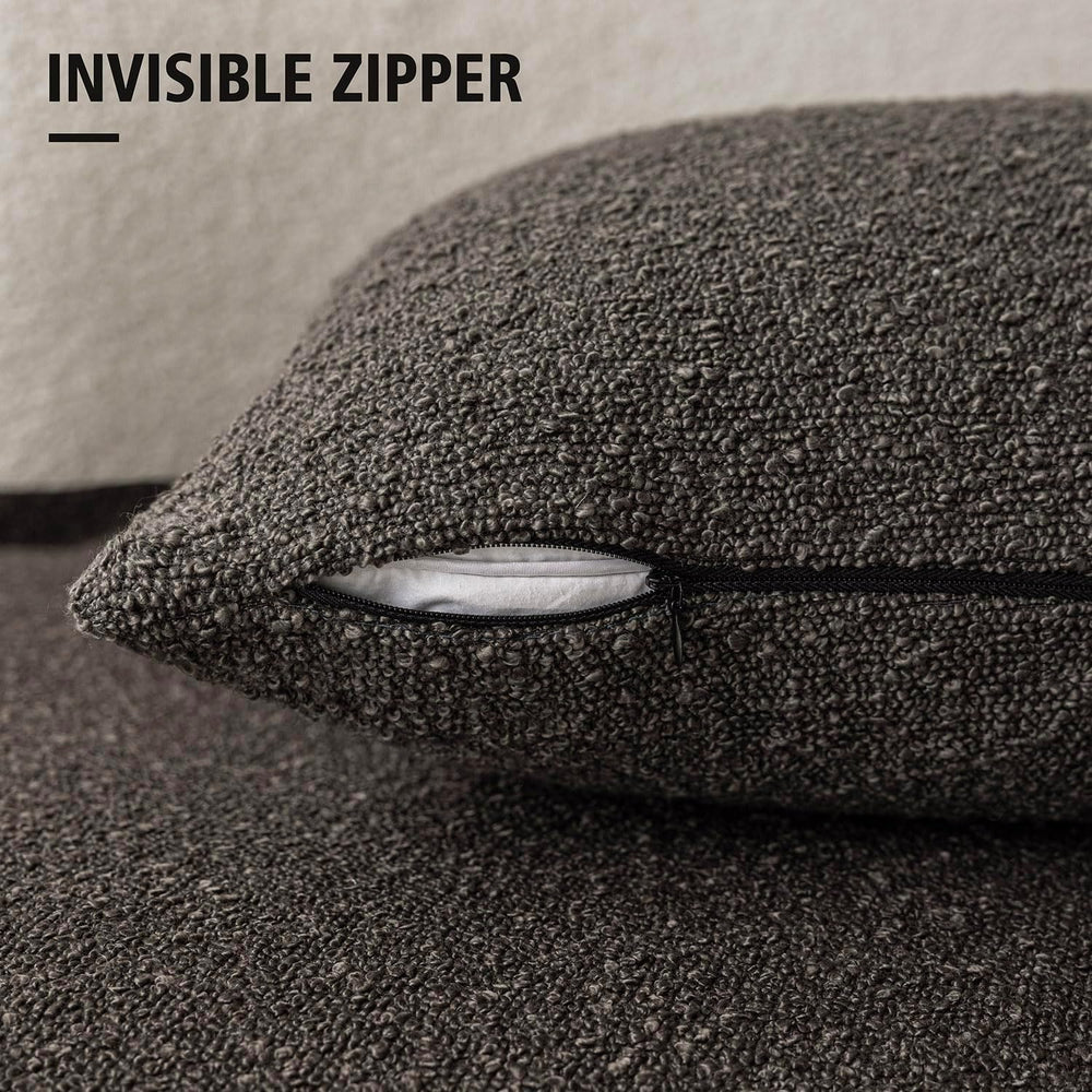 Foindtower Decorative Textured Boucle Throw Pillow Covers 26x26 Dark Brown