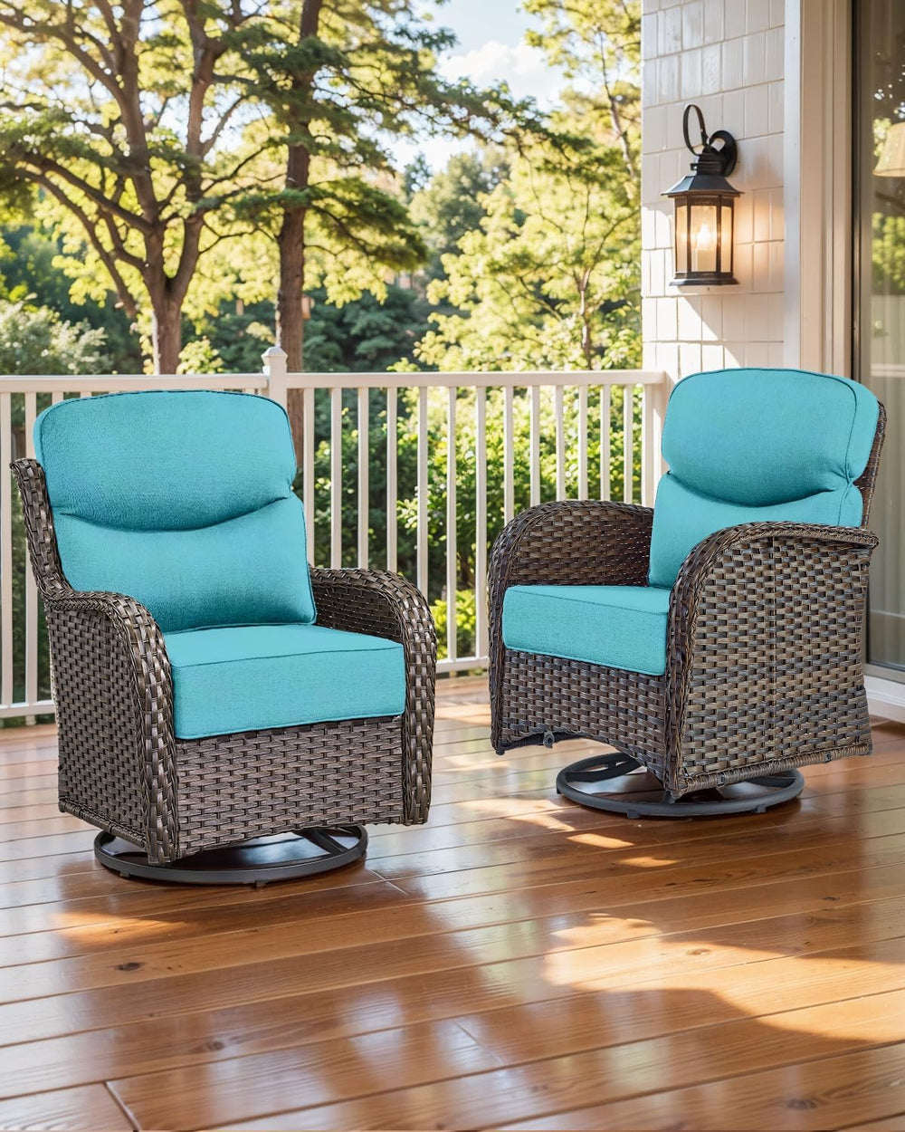Luxury 22x24/22x25 6-Inch Smile Outdoor Cushions - 1 Set Deep Seat Water-Resi...