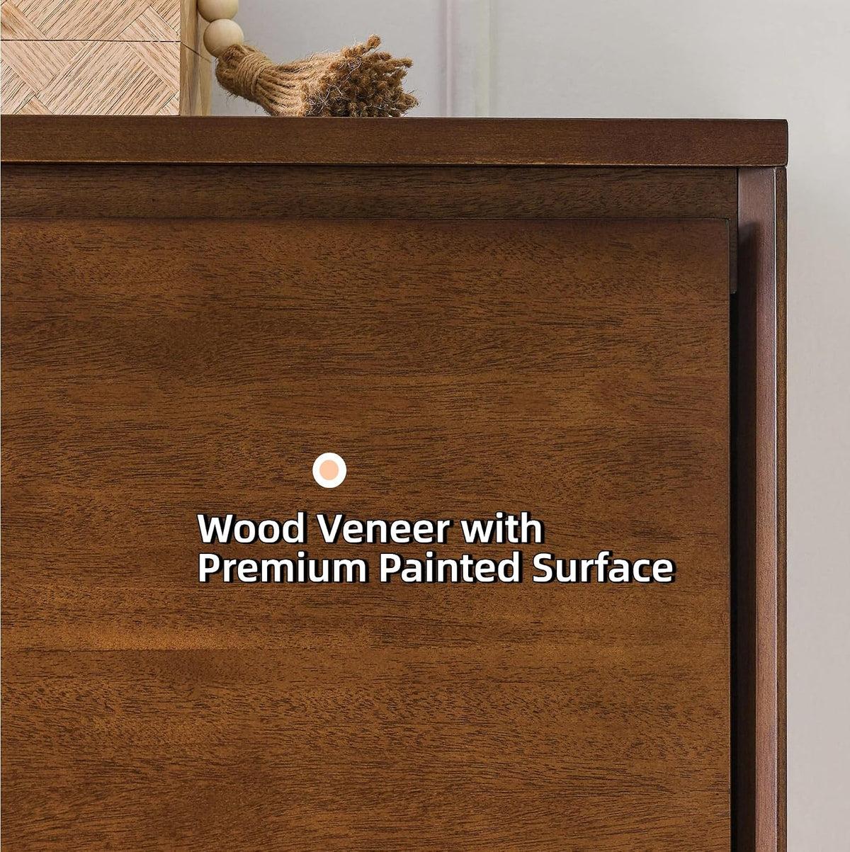 LKTART 39"Real Wood Veneer Narrow Sideboard Buffet,Entryway Storage Cabinet