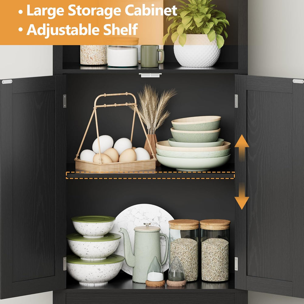 Arched Bookshelf,3 Tier Tall Bookcase with Adjustable Shelves and Cabinet