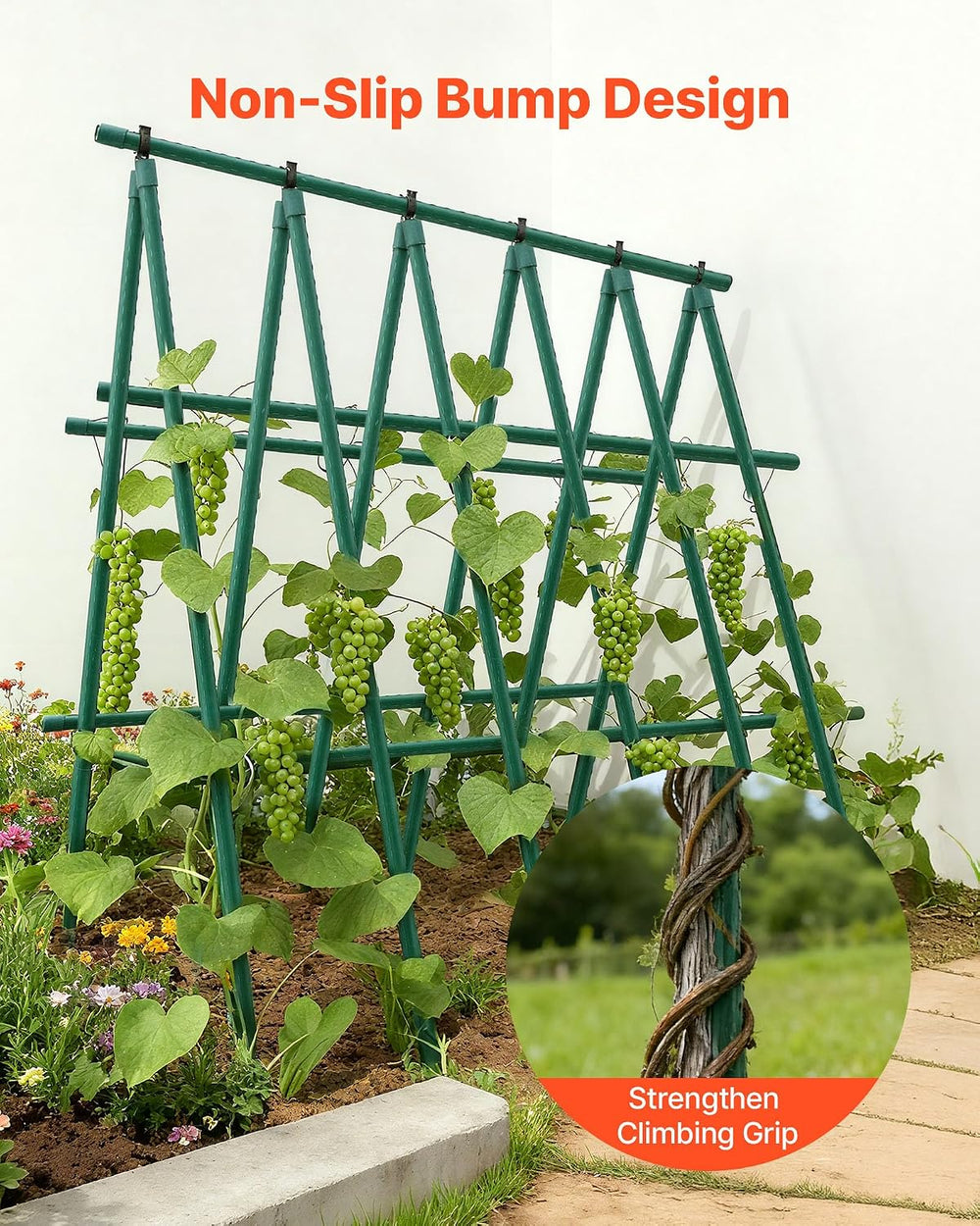 VEVOR Garden Stakes, 10 Pack, 93.7 inch, Plastic Coated Metal Tomato Stakes, ...