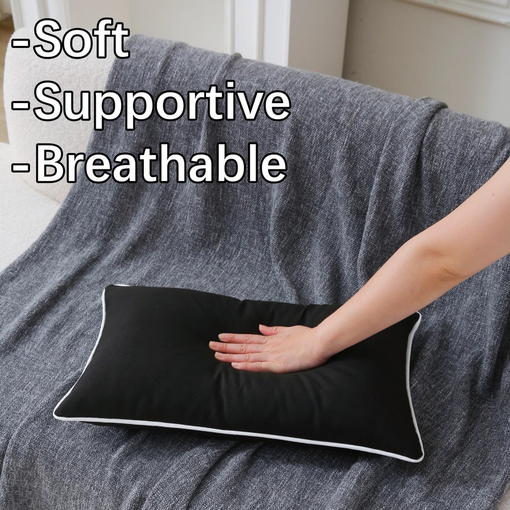 Outdoor Pillows with Inserts Set of 2 Waterproof Pillow with Piping