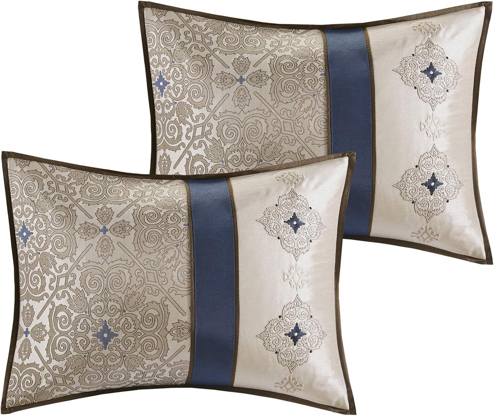 Madison Park Essentials Queen Comforter Set, 24 Piece Room in a Bag Navy