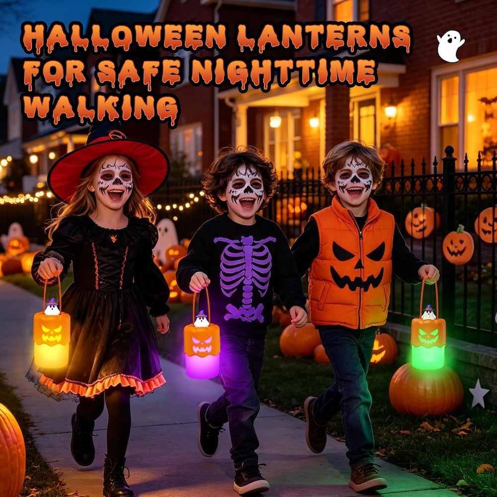 Rechargeable Halloween Pumpkin Lantern Lights LED JackoLantern with Lanyard