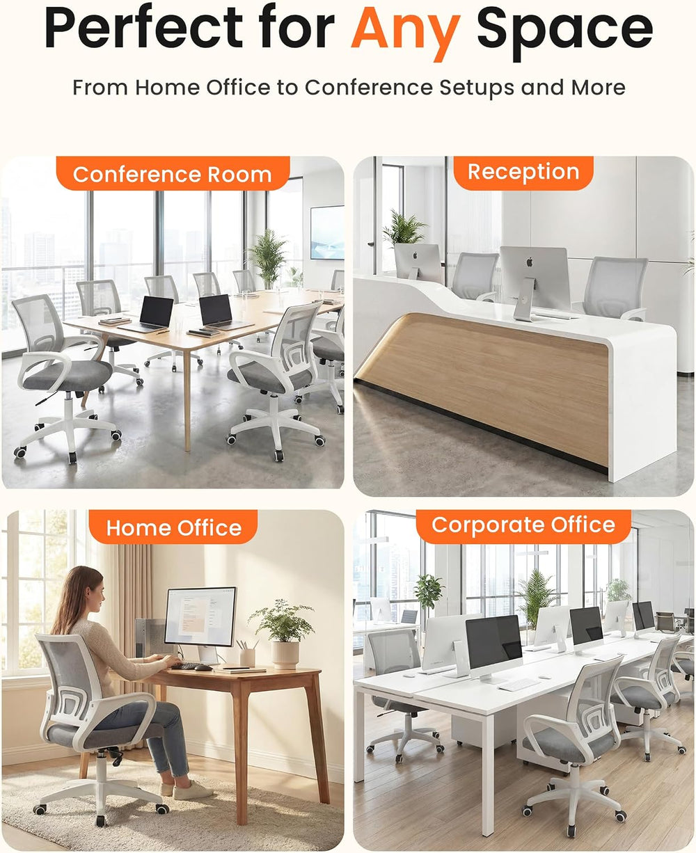 NEO CHAIR Office Computer Chair Ergonomic Mid-Back Mesh Desk Chair, Grey