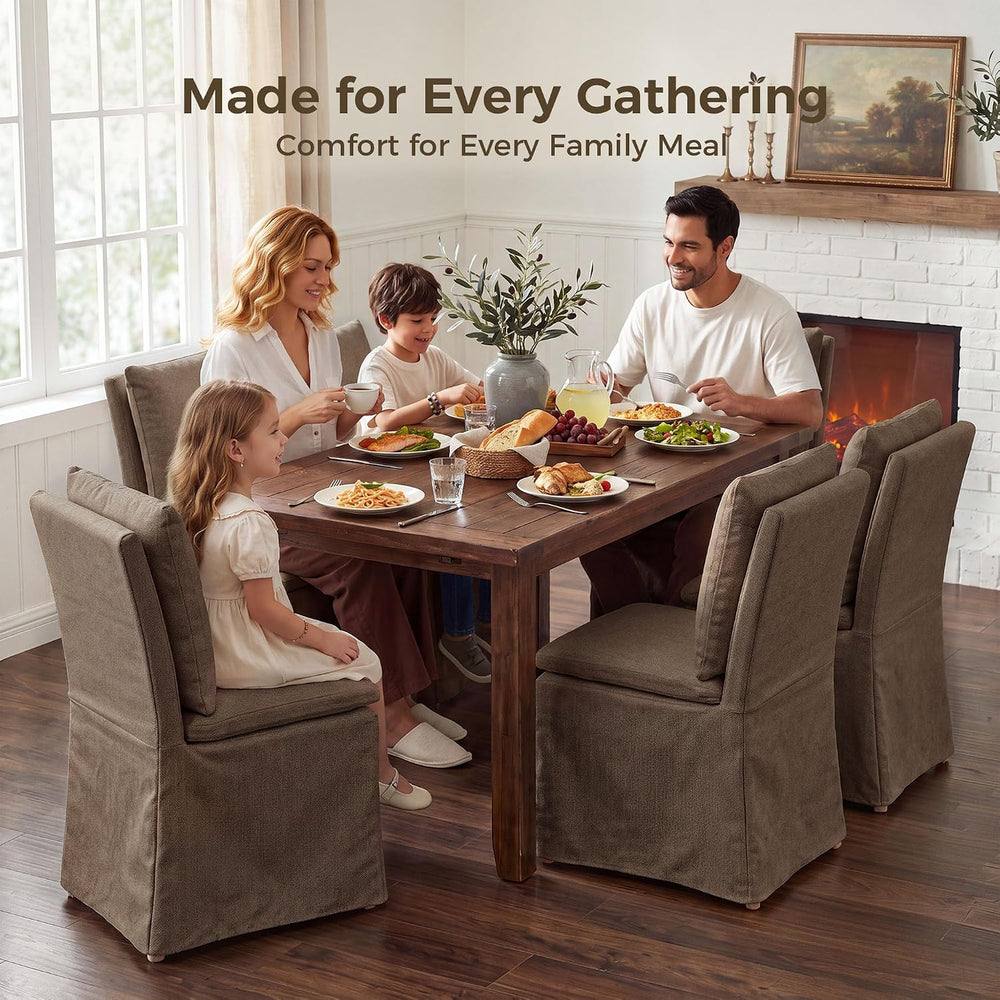 HOMRELEXA Dining Chairs Set of 6, Upholstered Skirted Kitchen Chairs