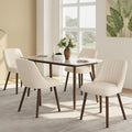 MALOL Dining Chairs Set of 4,Modern Fabric Kitchen Chairs with Back,Beige