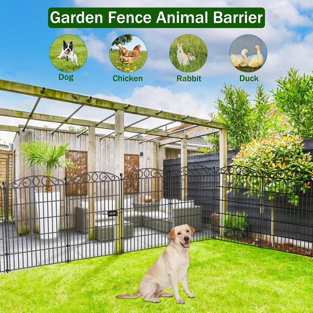 12 Panel No Dig Decorative Garden Fence with Gate 36" H x 24.1'L for...
