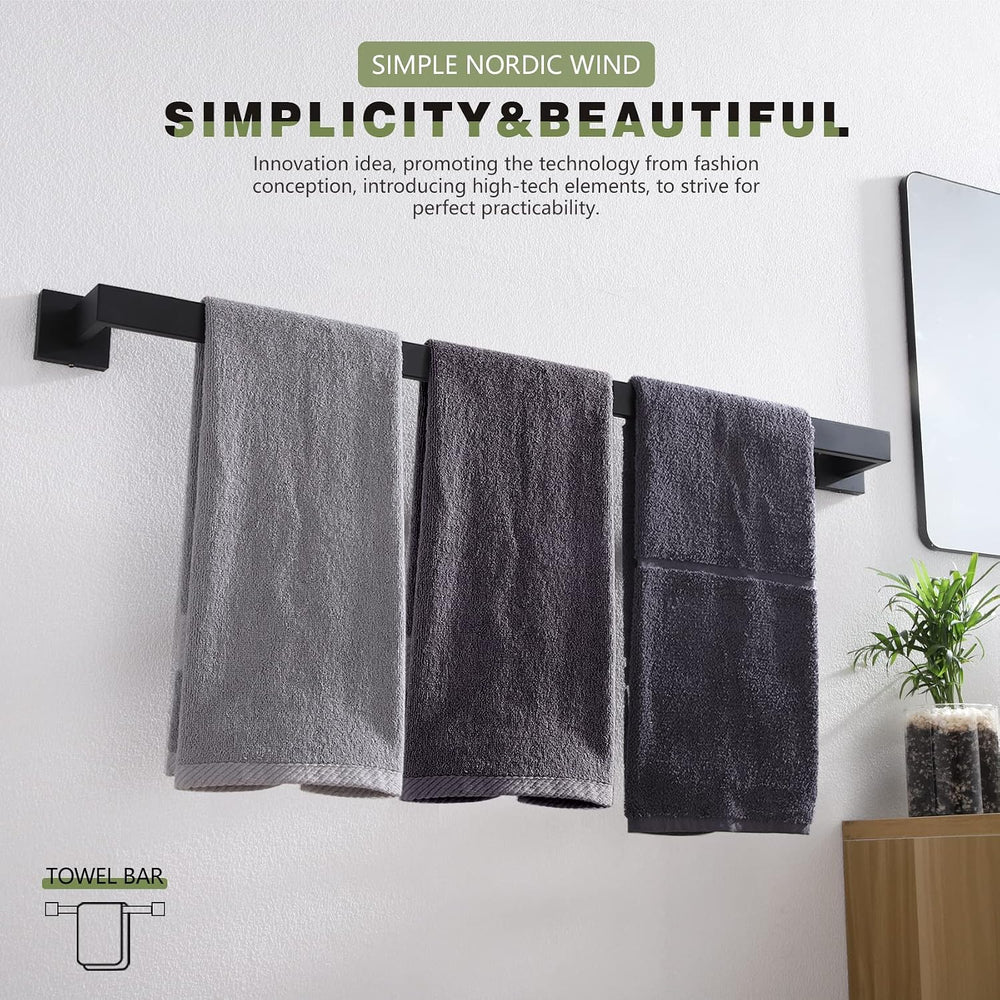 KOKOSIRI 32-Inch Single Towel Bar, Bathroom Kitchen Towel Holder, Wall Mounte...