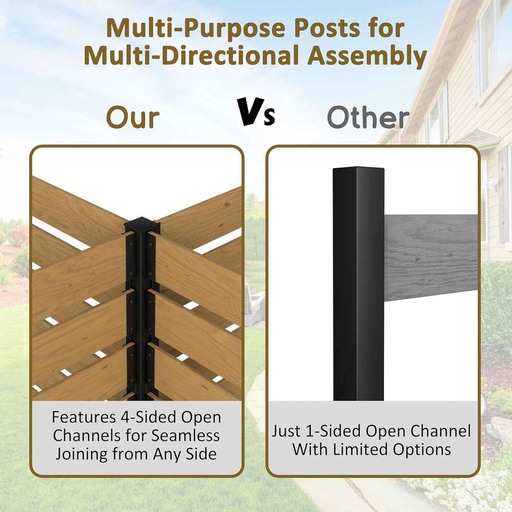 MUPATER 49'' H×78'' W Outdoor Fence Privacy Screen, No Dig Wo...