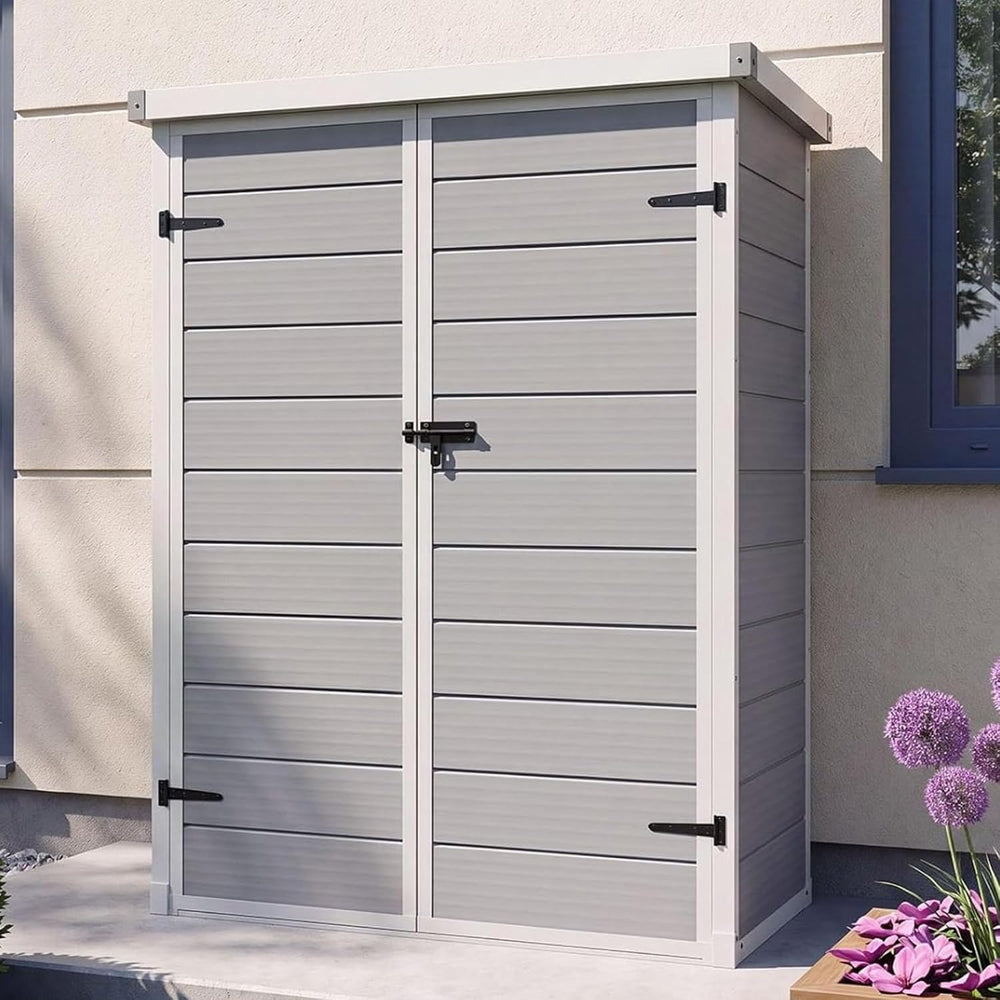 Aoxun 55 Cuft Outdoor Tall Storage Shed, 5×3 Ft Vertical Shed with Floor &amp...