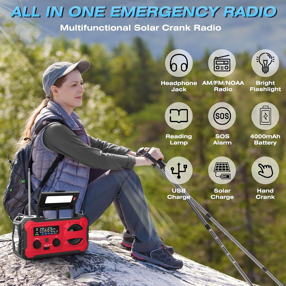 NITIGO Weather Radio, 10000mAh Large Battery Emergency Radio, Survival Gear