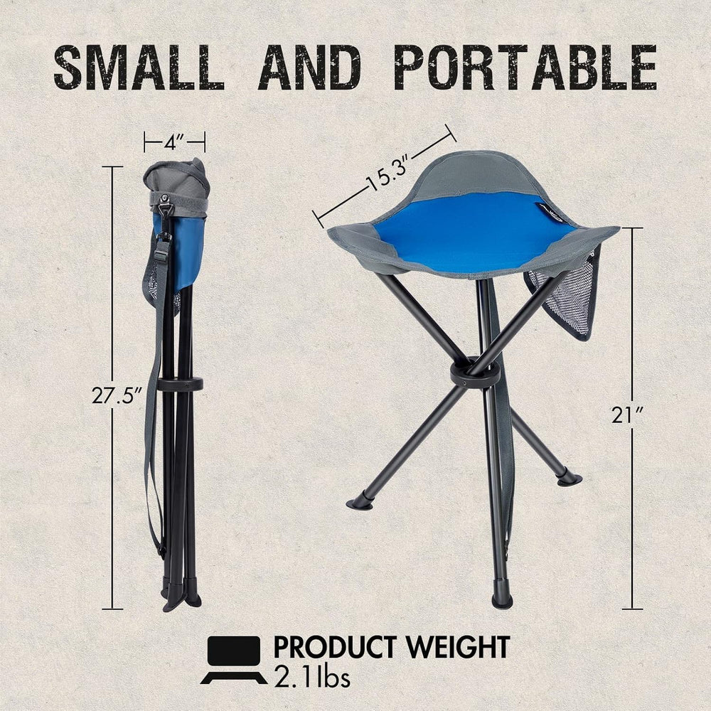 Portal Tall Folding Tripod Stool Portable Tripod Chair for Outdoor Camping